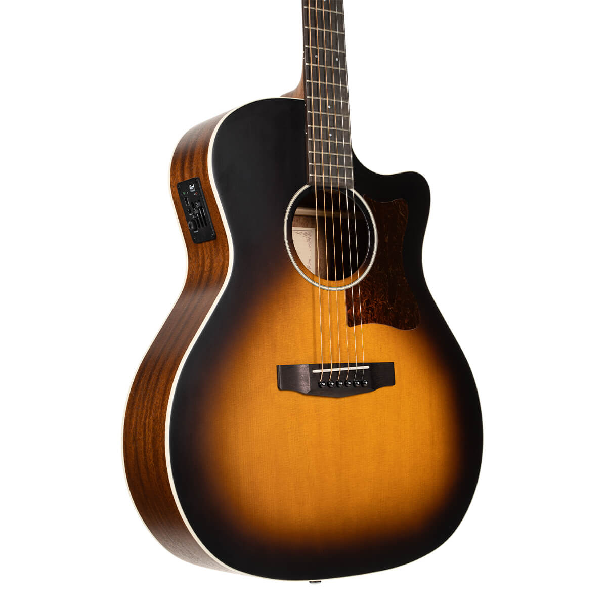 Cort GA1E Grand Auditorium Acoustic Electric Guitar Open Pore Sunburst