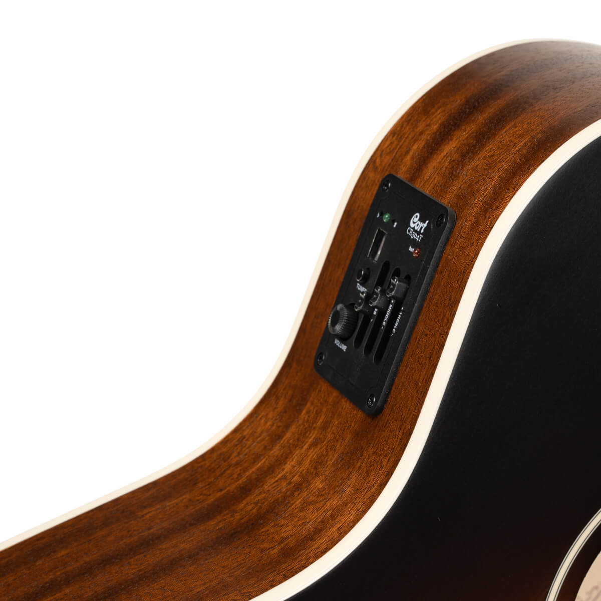 Cort GA1E Grand Auditorium Acoustic Electric Guitar Open Pore Sunburst