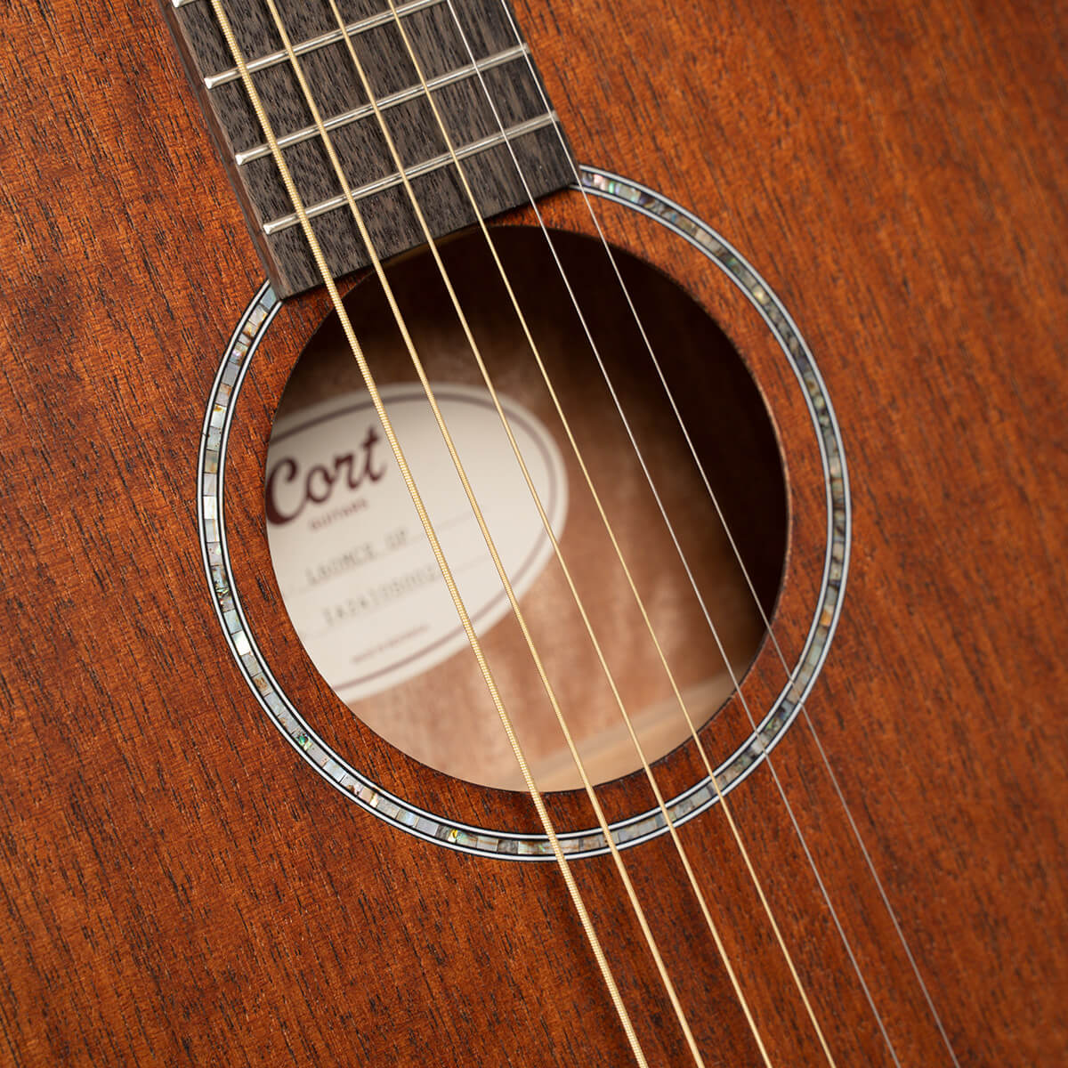Cort L60MCE Acoustic-Electric Guitar Mahogany Orchestra Body Open Pore