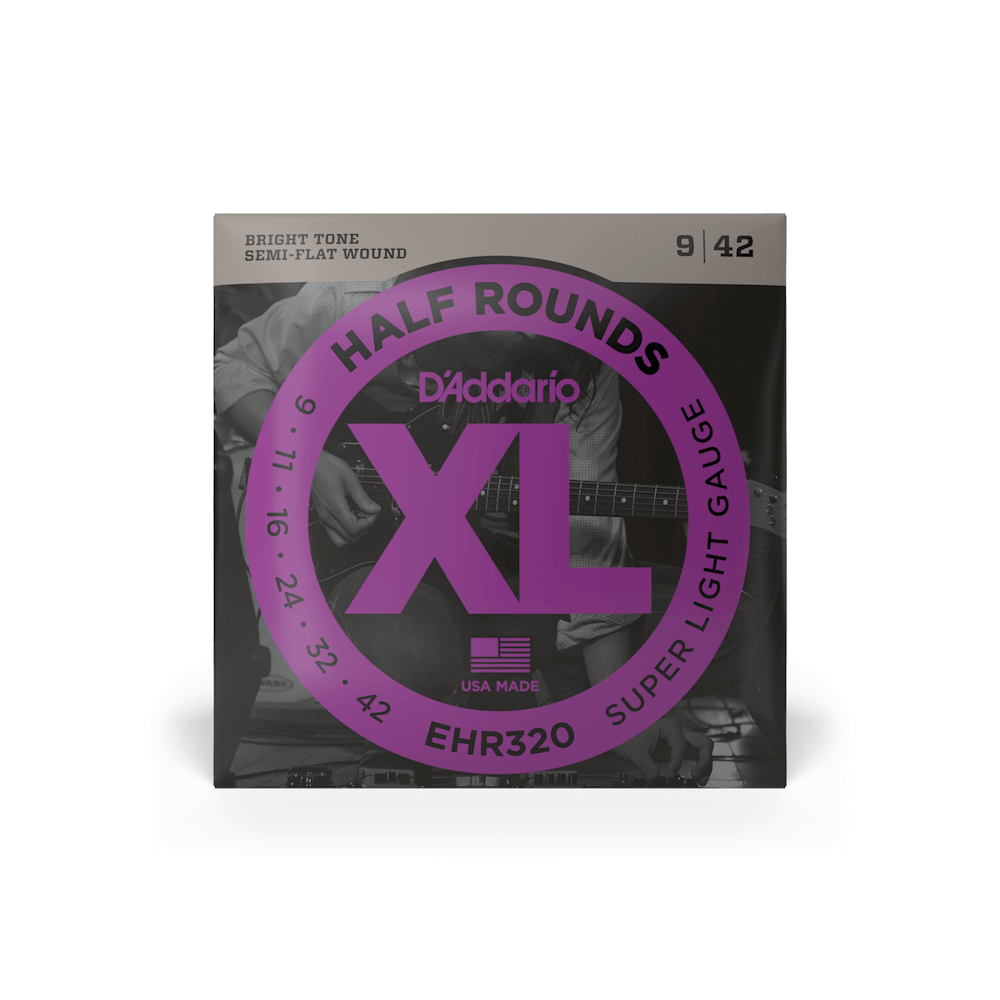 D’Addario EHR320 – XL Half Rounds Super Light Electric Guitar Strings, 09-42