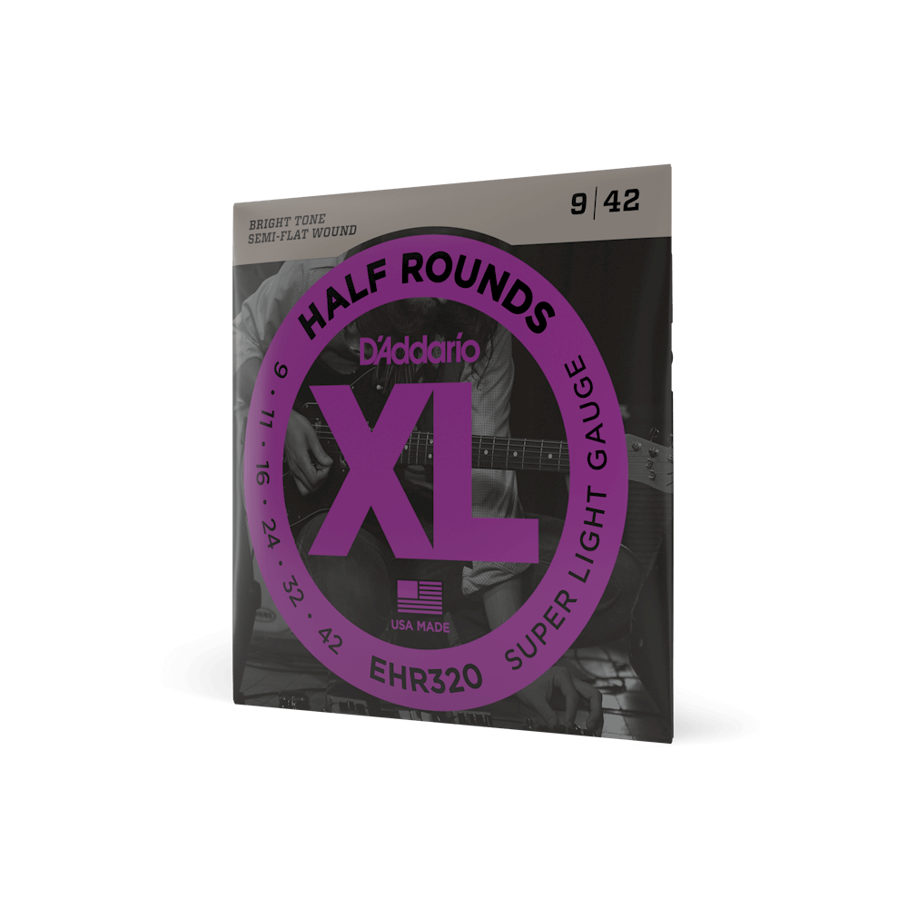 D’Addario EHR320 – XL Half Rounds Super Light Electric Guitar Strings, 09-42