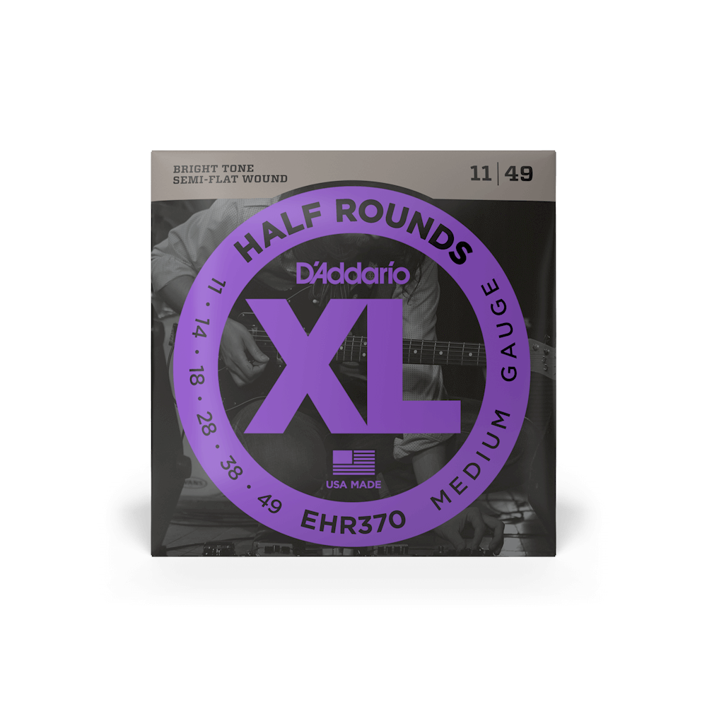 D’Addario EHR370 – XL Half Rounds Medium Electric Guitar Strings, 11-49