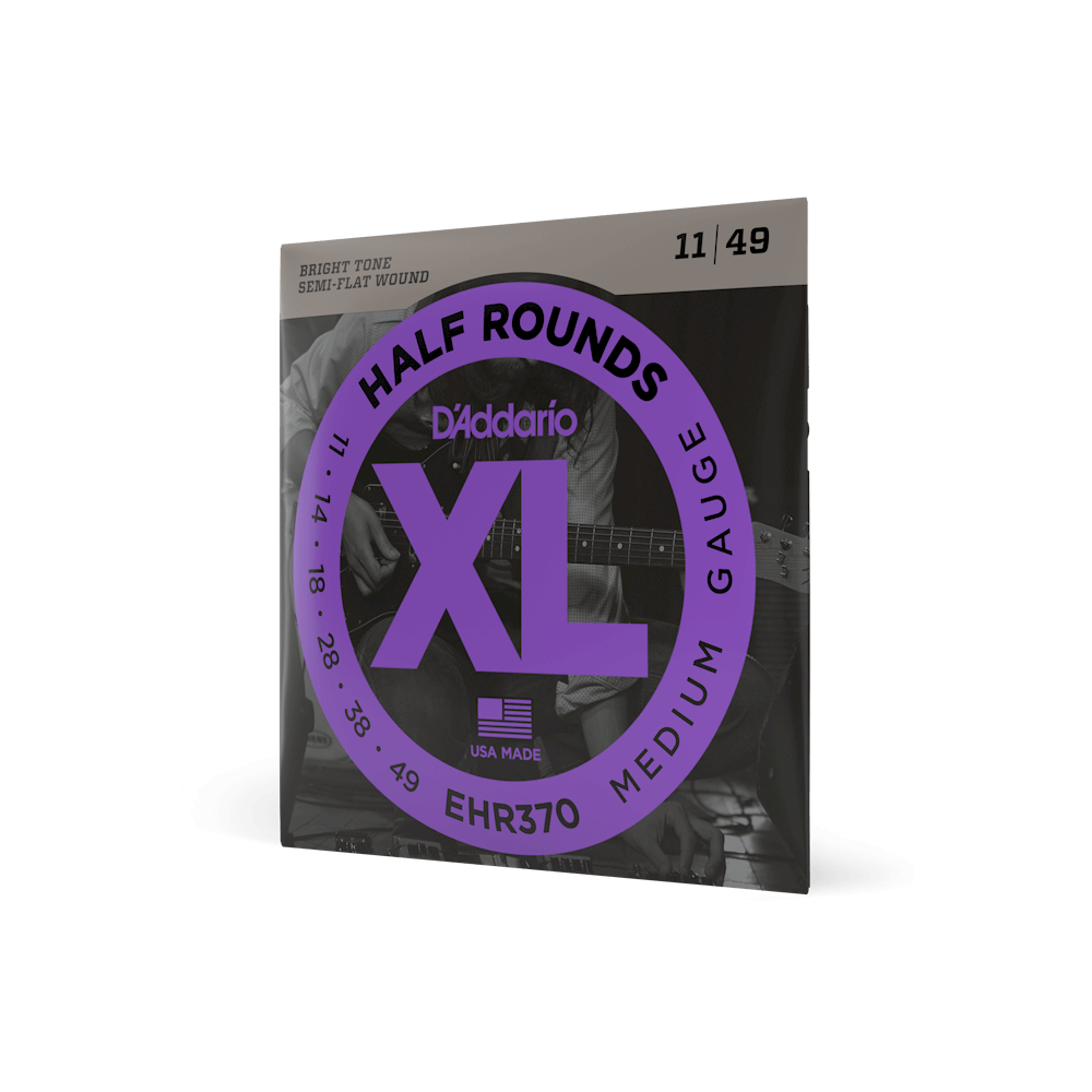 D’Addario EHR370 – XL Half Rounds Medium Electric Guitar Strings, 11-49