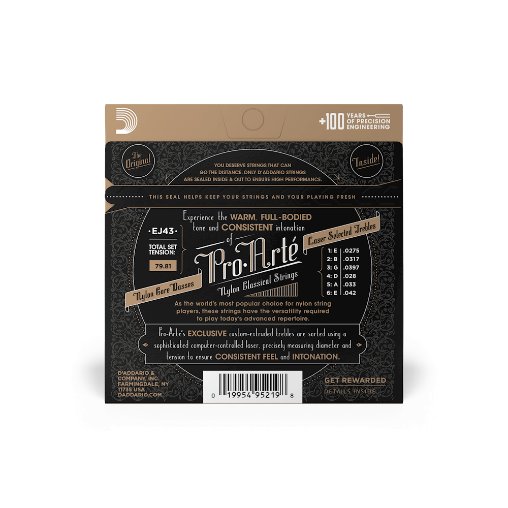 D’Addario EJ43 Pro-Arté Nylon Classical Guitar Strings – Light Tension