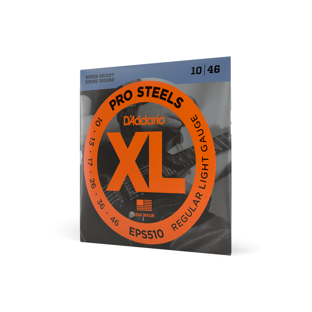 D’Addario EPS510 XL ProSteels Electric Guitar Strings – Regular Light – 10–46