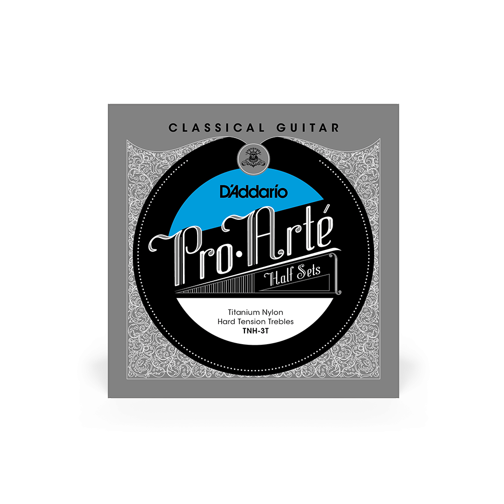 D’Addario TNH-3T Pro-Arté Titanium Classical Guitar Strings – Hard Tension – Treble Half Set