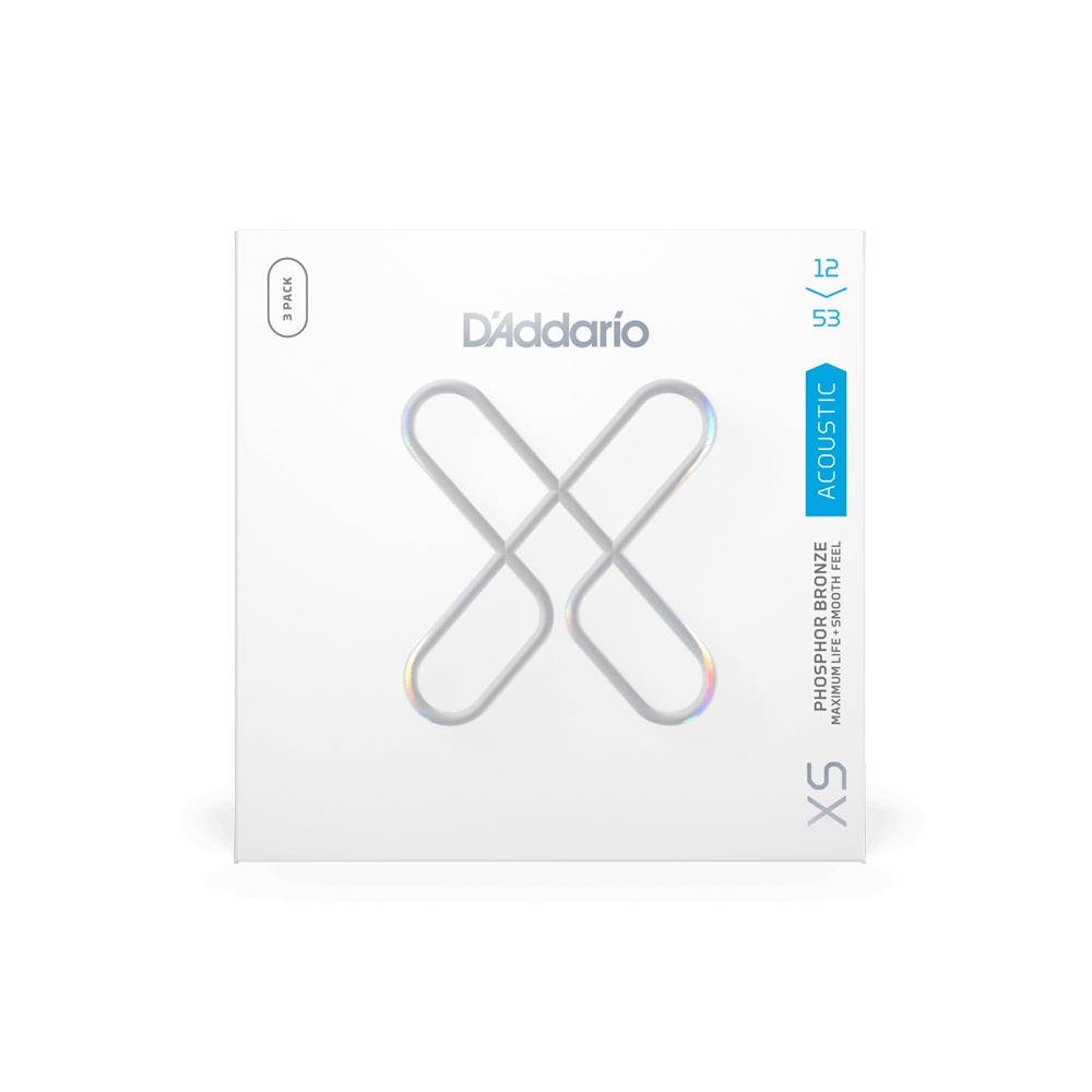D'Addario acoustic guitar string packaging on a white background
