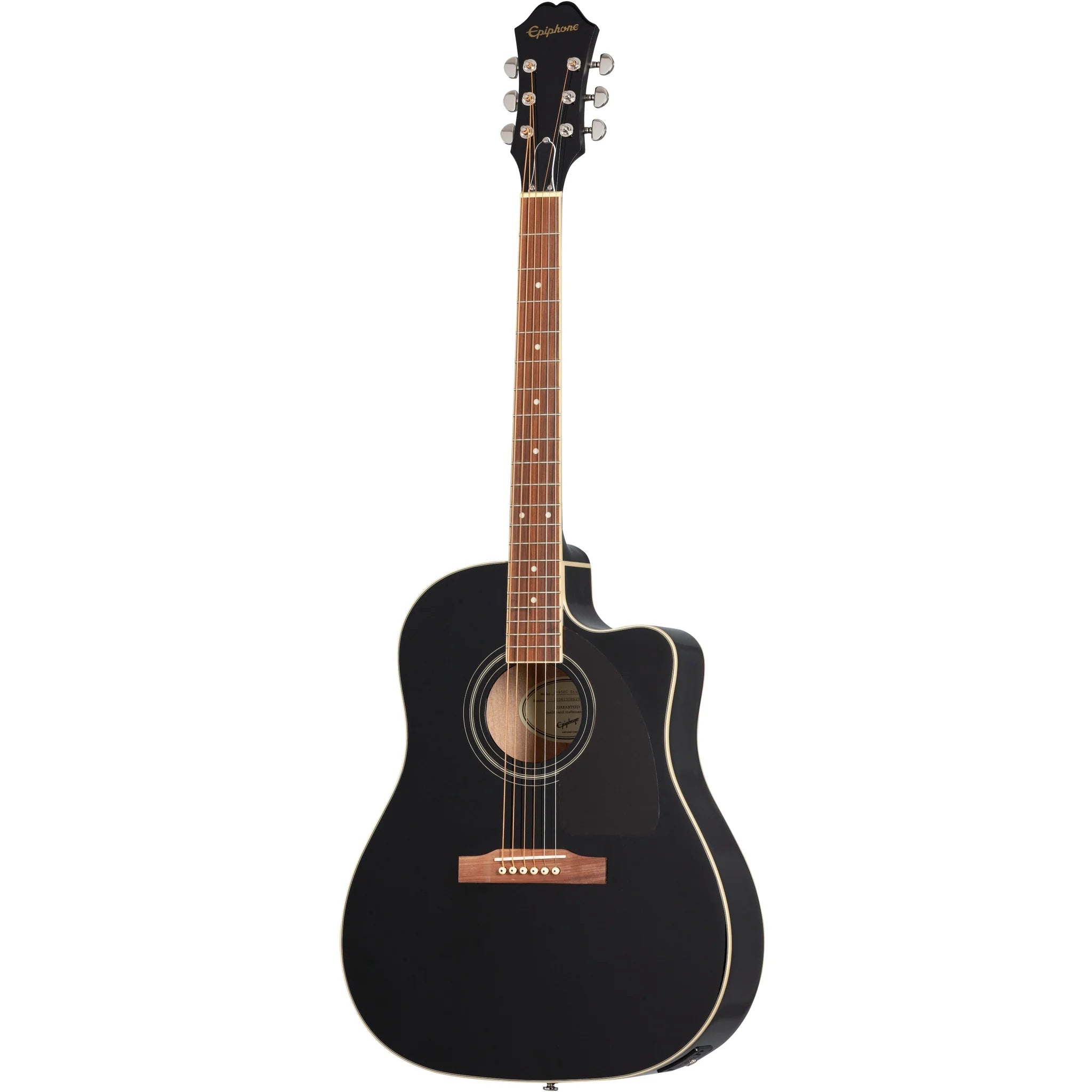 Epiphone J-45 EC Studio Ebony Acoustic-Electric Guitar – Solid Spruce Top with Fishman Presys II