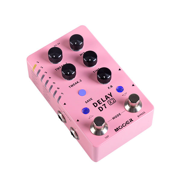 MOOER D7DELAYX2 DUAL FOOTSWITCH DIGITAL DELAY PEDAL