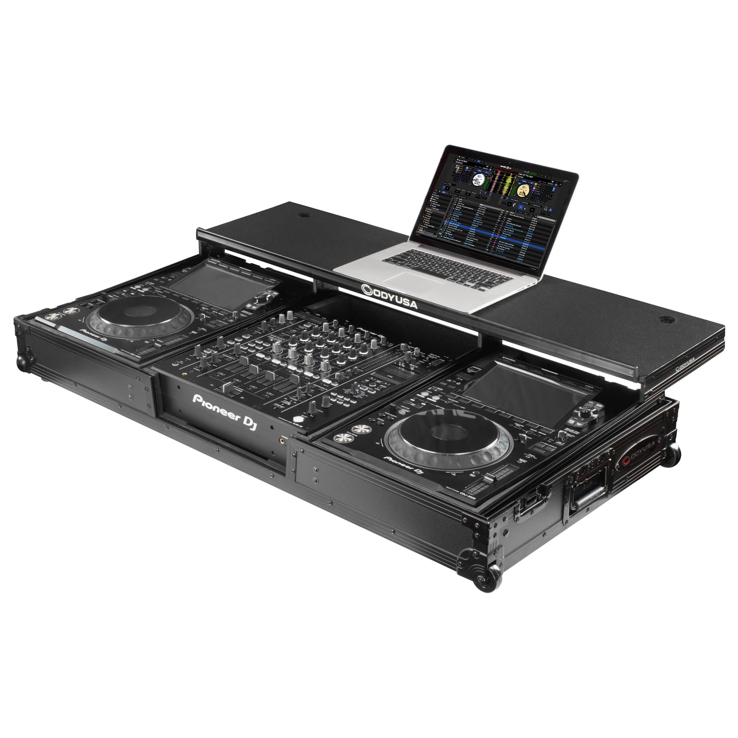 Odyssey Glide Style Black Label DJ Coffin Flight Case with Wheels for DJM-A9 & CDJ-3000