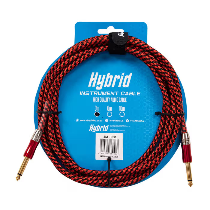 Hybrid Jack-Jack 3m Woven Instrument Cable – Assorted Colours