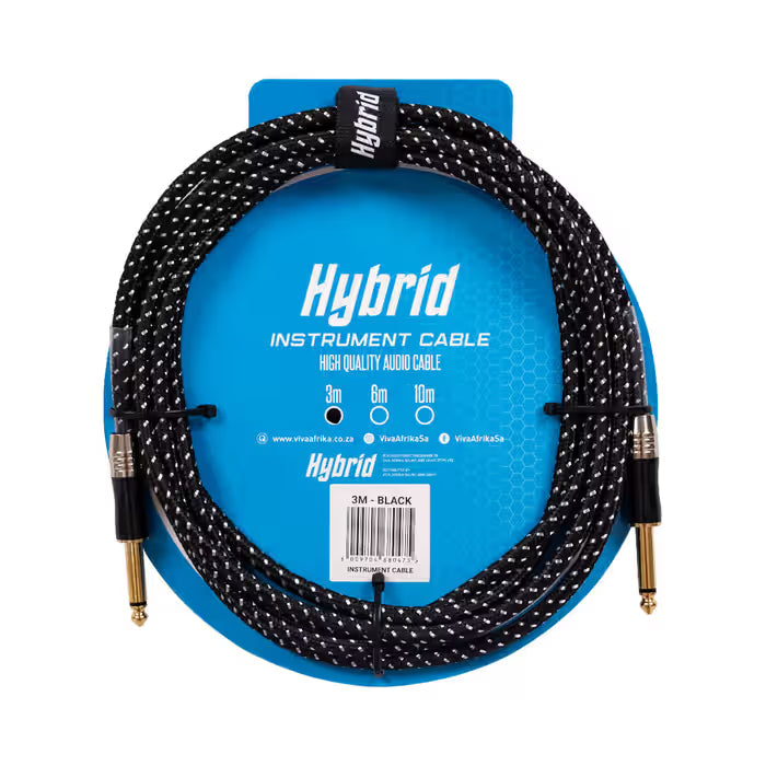Hybrid Jack-Jack 3m Woven Instrument Cable – Assorted Colours