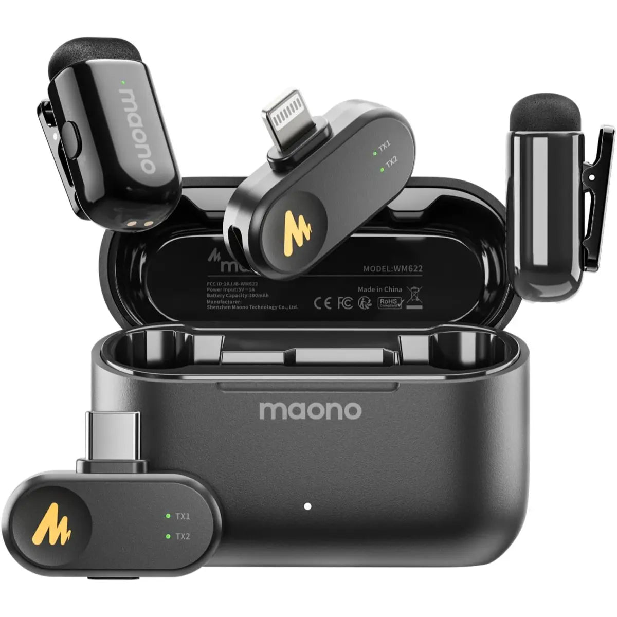 Maono Wave T1 Mini Wireless Lavalier Microphone Lightning