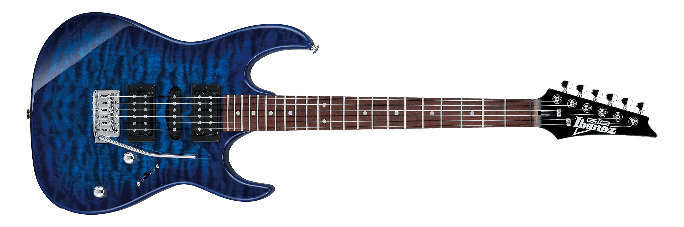 Ibanez GRX70QA Electric Guitar – Transparent Blue/Black/Red Sunburst
