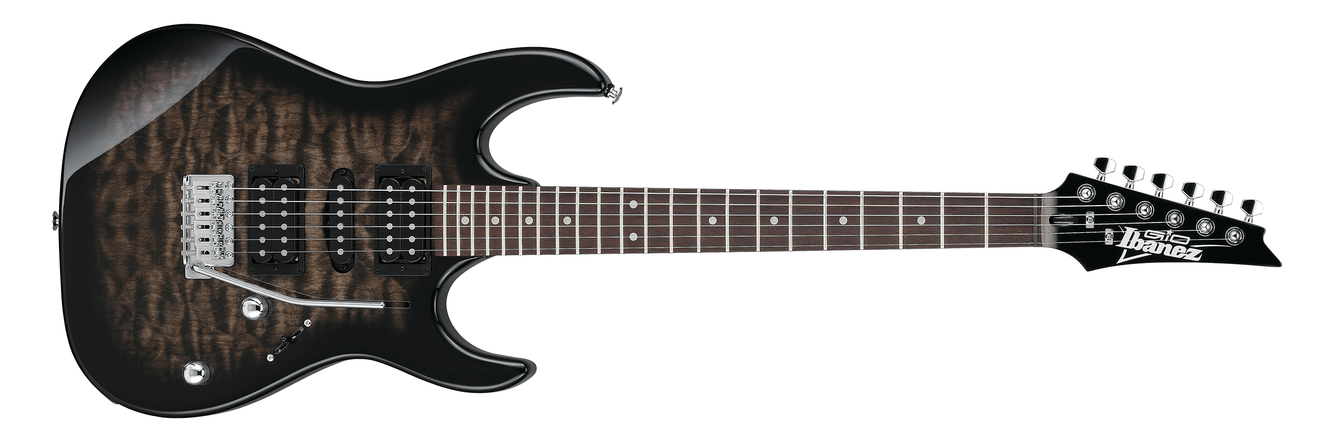 Ibanez GRX70QA Electric Guitar – Transparent Blue/Black/Red Sunburst