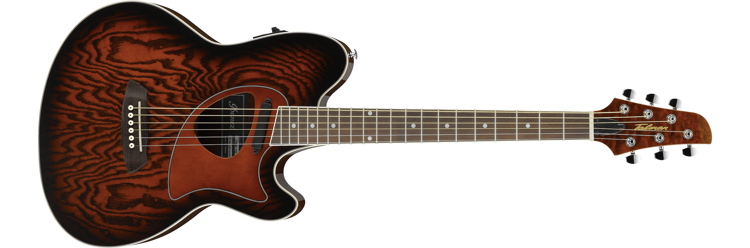 Ibanez TCM50-GBOS Acoustic-Electric Guitar – Figured Ash Top, Purpleheart Fretboard, AEQ-2TM Preamp