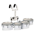 BK Percussion Marching Quad Set with Harness - White