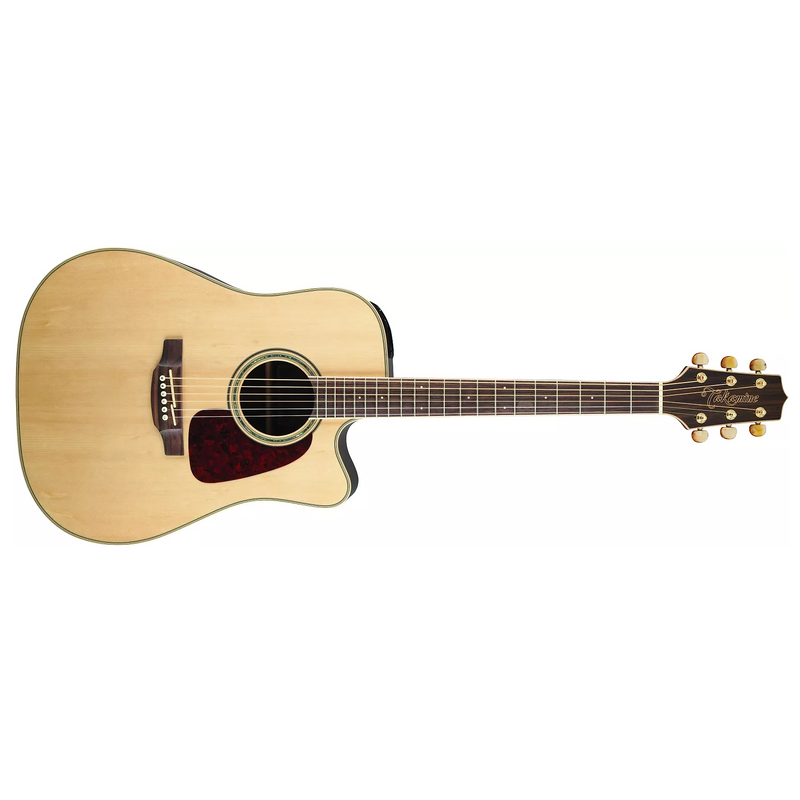 TAKAMINE SOLID SPRUCE ROSEWOOD ACOUSTIC/ELECTRIC DREADNOUGHT GUITAR - NATURAL