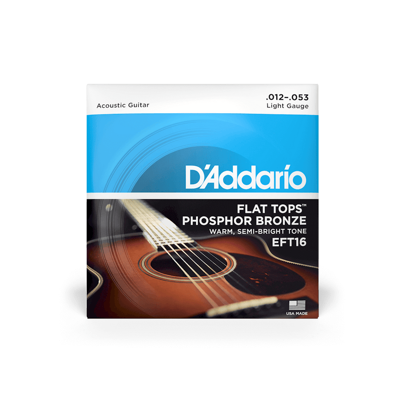 D'ADDARIO EFT16 FLAT TOP ACOUSTIC GUITAR STRINGS 012-053