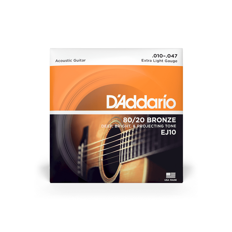 D'ADDARIO 80/20 BRONZE ROUND WOUND ACOUSTIC GUITAR STRINGS
