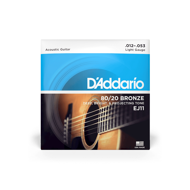 D'ADDARIO 80/20 BRONZE ROUND WOUND ACOUSTIC GUITAR STRINGS