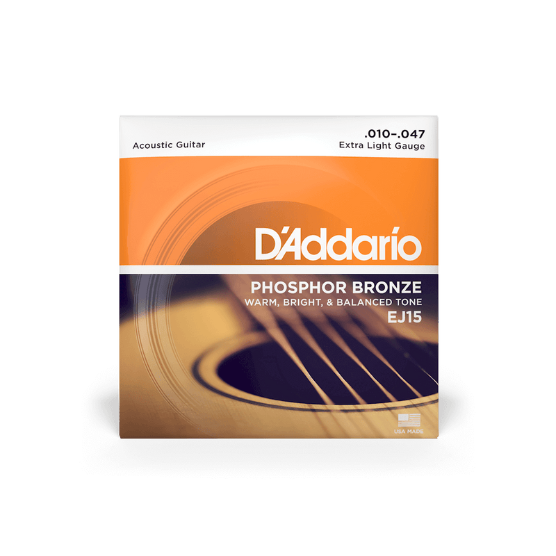 D'ADDARIO PHOSPHOR BRONZE ROUND WOUND ACOUSTIC GUITAR STRINGS