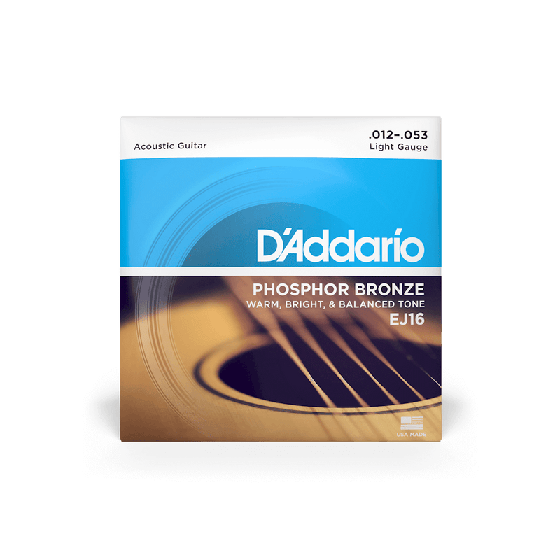 D'ADDARIO PHOSPHOR BRONZE ROUND WOUND ACOUSTIC GUITAR STRINGS