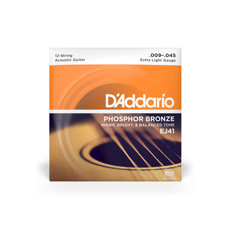 D'ADDARIO PHOSPHOR BRONZE ROUND WOUND ACOUSTIC GUITAR 12-STRING