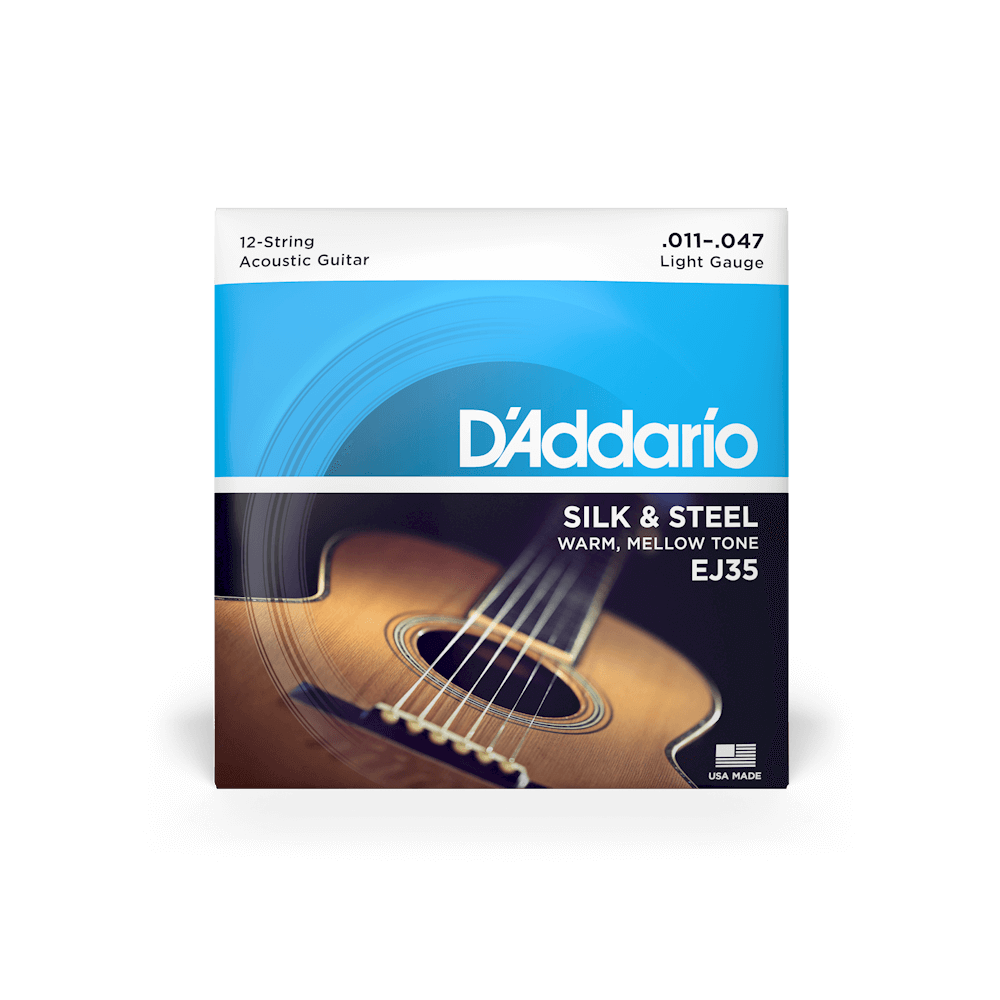 D'ADDARIO SILK AND STEEL ACOUSTIC GUITAR 12-STRING 011-047