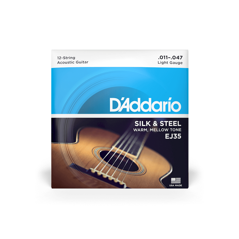 D'ADDARIO SILK AND STEEL ACOUSTIC GUITAR 12-STRING 011-047