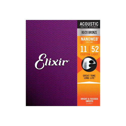 ELIXIR ACOUSTIC 80/20 NANOWEB GUITAR STRING SET