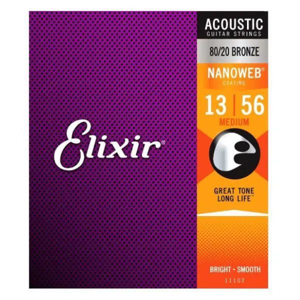 ELIXIR ACOUSTIC 80/20 NANOWEB GUITAR STRING SET