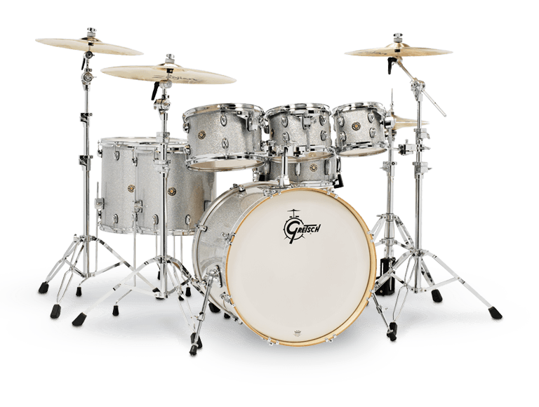 GRETSCH DRUMS CATALINA MAPLE 7 PIECE SHELL PACK W/ 22″ BASS DRUM - SILVER SPARKLE