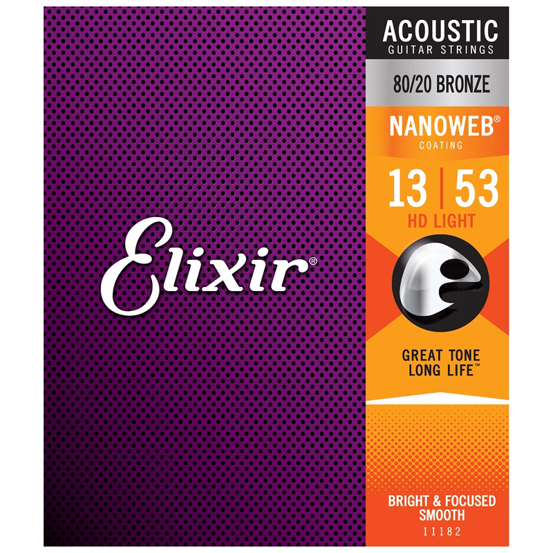 ELIXIR ACOUSTIC 80/20 NANOWEB GUITAR STRING SET