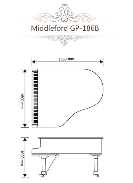 MIDDLEFORD GP-186E BOUDOIR GRAND PIANO