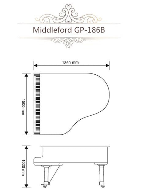 Middleford GP-186E Self-Playing Boudior Grand Piano