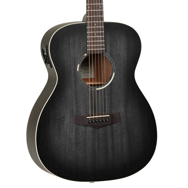 TANGLEWOOD TWBBOE BLACKBIRD FOLK - SMOKESTACK BLACK SATIN + BAG