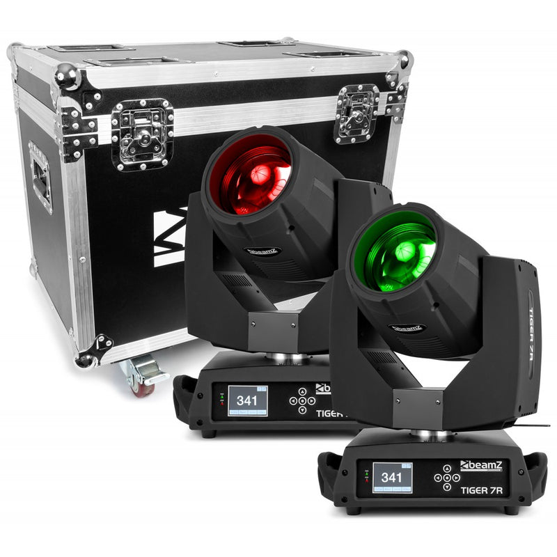 BEAMZBEAMZ TIGER E 7R MOVING HEAD SPOT 2PC IN CASE - Harry Green Music World - Buy online