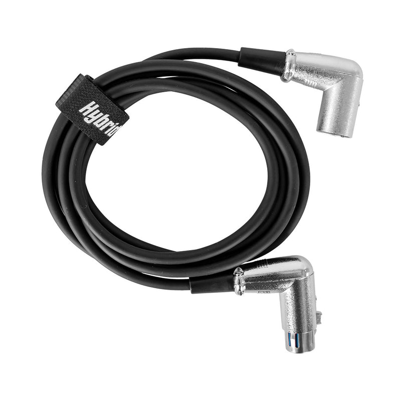 HYBRID RIGHT ANGLE XLR MALE - RIGHT ANGLE FEMALE CABLE