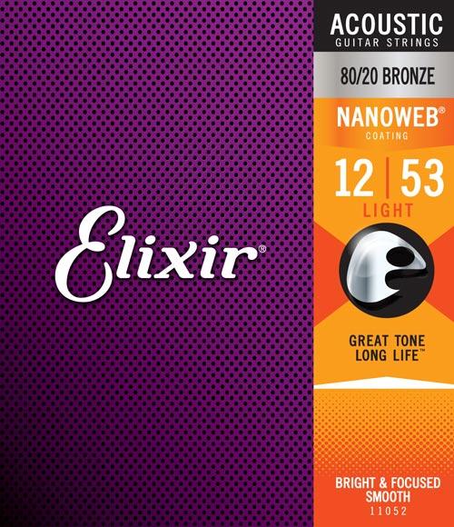 ELIXIR ACOUSTIC 80/20 NANOWEB GUITAR STRING SET