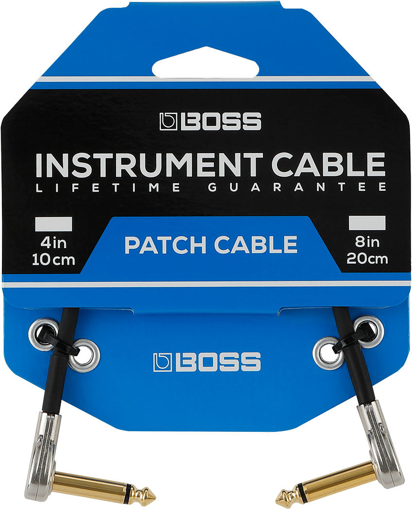 BOSS PATCH CABLE (4" / 10CM) WITH PANCAKE JACK PLUGS - 3 PACK