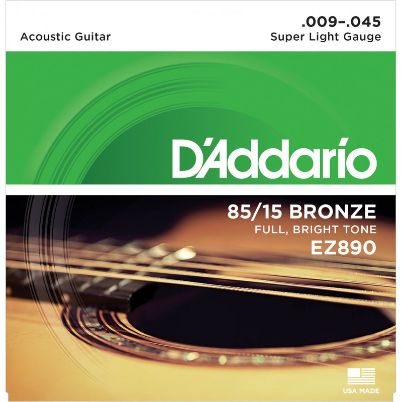 D'ADDARIO 85/15 BRONZE ROUND WOUND ACOUSTIC GUITAR STRINGS