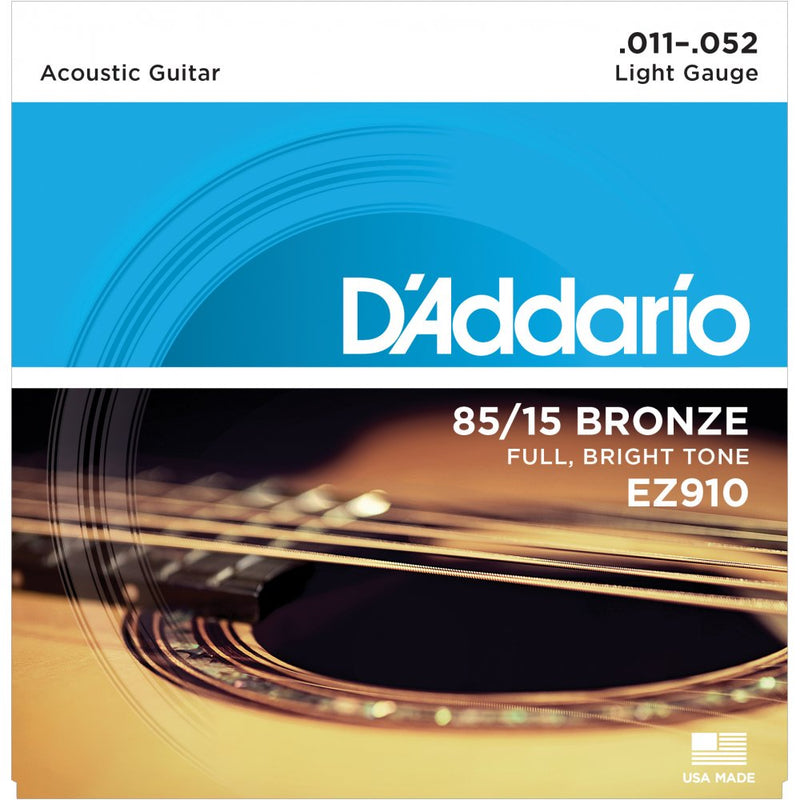 D'ADDARIO 85/15 BRONZE ROUND WOUND ACOUSTIC GUITAR STRINGS