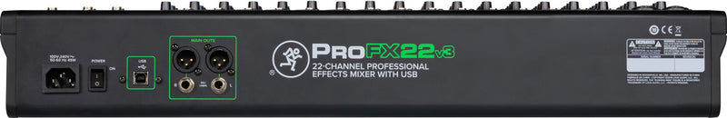 MACKIE PROFX22 V3 22-CHANNEL COMPACT EFFECTS MIXER WITH USB