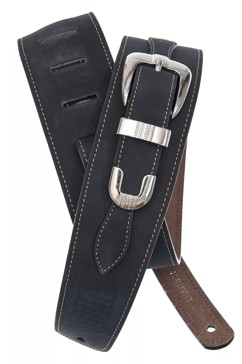 PLANETWAVES LEATHER BELT BUCKLE GUITAR STRAP